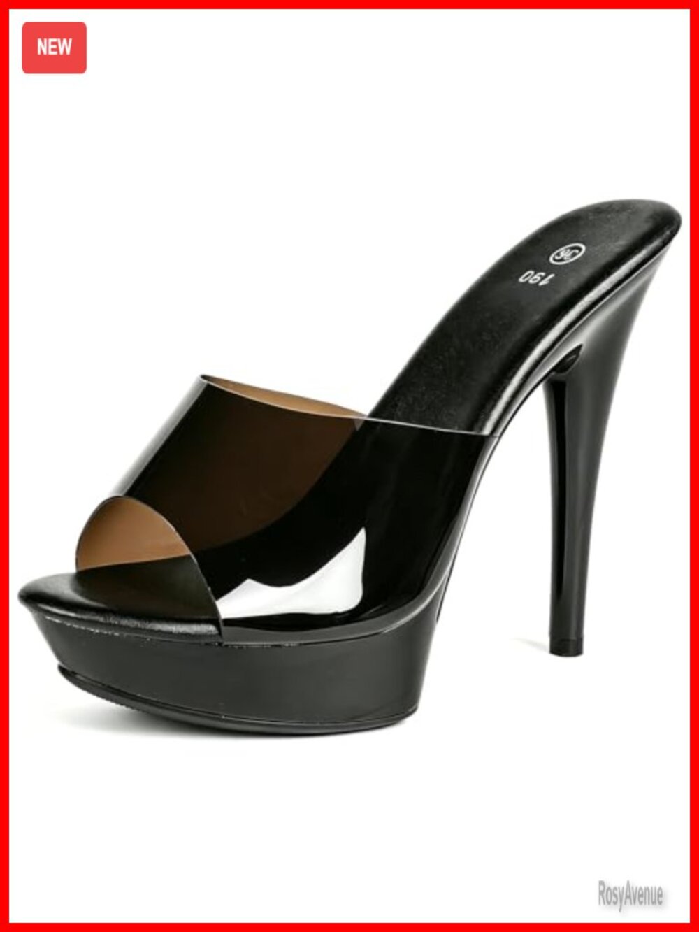 Clear Stiletto Slides Peep Toe Platform High Heels Jelly Mules Sandals